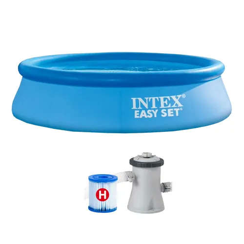 Intex Easy Set Pool Set - 305 x 305 x 76 cm, inkl. Filterpumpe, ideal für den Sommer und schnelle Montage