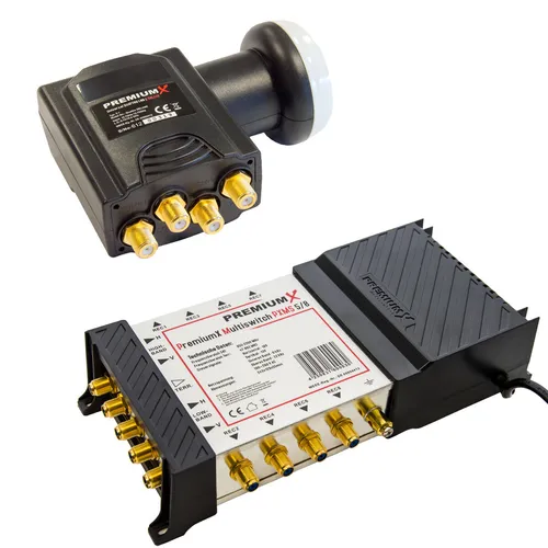 SAT Multischalter 5/8 mit Deluxe Quattro LNB für 8 Teilnehmer
