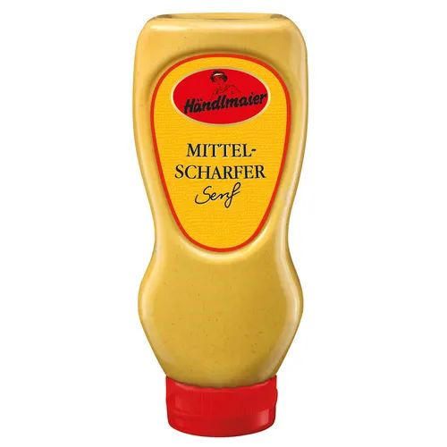 Händlmaier Mittelscharfer Senf in der Squeezeflasche Vegan 400ml