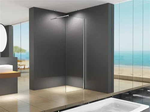 BuyLando LiLy 30x200cm Duschabtrennung Klarglas - Moderne Walk-In Duschwand aus 10 mm gehärtetem Glas, einfach zu reinigen und ideal für Badezimmer und Wellnessbereiche. Inklusive Zubehör, Maße: 30 cm Breite, 1,2 m Höhe.