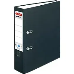 herlitz maX.file nature plus Ordner Breit DIN A4 80 mm Schwarz 2 Ringe 10841369 Kunststoff Texturiert Hochformat