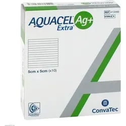 AQUACEL Ag + Extra Wundauflagen 5 x 5 cm - Erste-Hilfe-Heftpflaster & Verbandsmaterial mit Hydro-Faser-Technologie für schnelle, antimikrobielle Wirkung und nachhaltigen Schutz bis zu 14 Tagen.