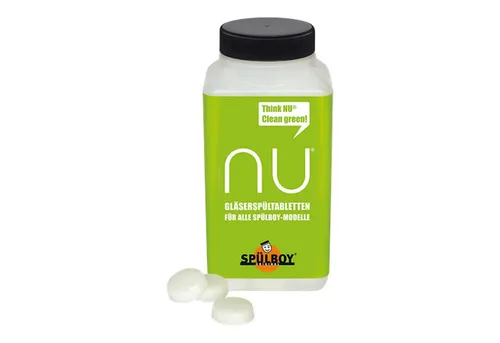 SPÜLBOY® original Gläserspültabletten - 500g für 100 Anwendungen - Reinigungsmittel für Gläser, sorgt für 100% bakterienfreie und 99,9% virenfreie Ergebnisse bei hygienischer Reinigung. Biologisch abbaubare Tabletten für umweltfreundliche Nutzung.