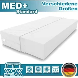 Matratze MED+ Standard 160 x 200 cm – Hochwertige Kaltschaummatratze mit waschbarem Bezug - Die MED+ Standard Kaltschaummatratze bietet hervorragenden Komfort und Langlebigkeit. Mit hypoallergenem, atmungsaktivem Bezug für optimale Belüftung und einfaches Waschen.
