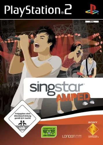 SingStar Amped - PlayStation 2 Spiel für gesellige Karaoke-Abende, mit einer großen Auswahl an deutschen Hits.