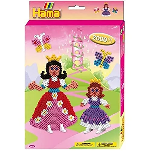 Hama 3432 - Perlenset Prinzessinnen, ca. 2000 Bügelperlen, 1 Stiftplatte und Zubehör