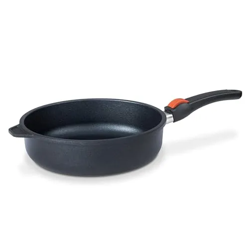 SKK 23814 Series 7 Schmorpfanne – Energiesparende Aluguss-Pfanne mit abnehmbarem Griff, unbedenkliche Antihaftversiegelung, induktionsgeeignet, backofenfest – 8 cm hoher Rand, Ø 28 cm