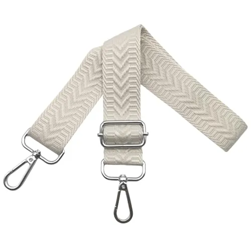 Taschengurte zum Wechseln Verstellbarer Schultergurt für Taschen, Breit 3.8 cm Schulterriemen mit Silber Karabiner Gurt für Damen Handtasche, Crossbody, Beige, U10