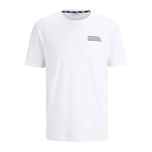 FILA Herren BORNE Regular Graphic T-Shirt, Bright White, L von FILA