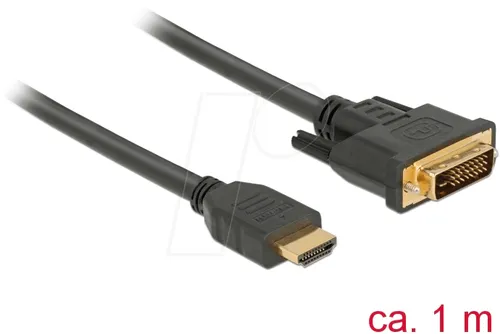 DELOCK 85652 - Kabel DVI 24+1 Stecker > HDMI-A Stecker 1,0m