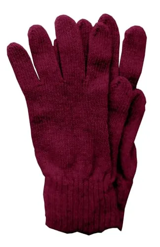 Mississhop 381 Feinstrick Kaschmir-Gemisch Beanie Mütze Slouch/XXL Schal/Handschuhe Bordeaux Einheitsgroesse Handschuhe