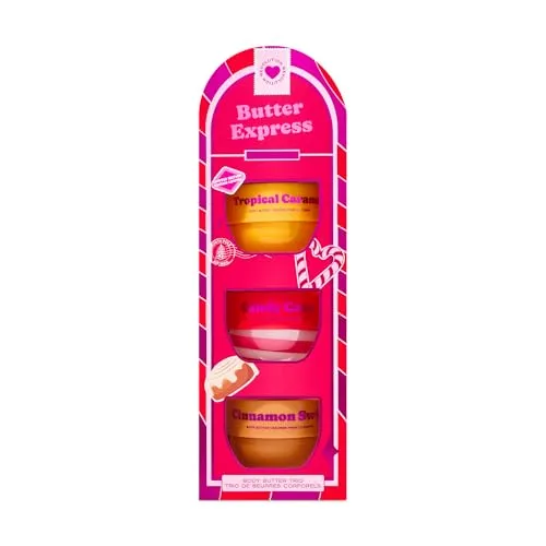 I Heart Revolution Butter Express Body Butter Trio, feuchtigkeitsspendende & beruhigende Whipped Body Butters, Geschenkset, vegan und tierversuchsfrei