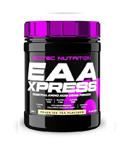 Scitec Nutrition EAA Xpress (400 g, Pinke Limonade) - Sportnahrung mit vollem Spektrum an essentiellen Aminosäuren in WHO empfohlenen Anteilen. Gluten- und zuckerfrei, ideal für aktive Sportler zur Unterstützung der Muskelregeneration.