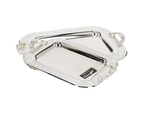 Almina Tablett 2er-Set aus hochwertigem 18/10 Edelstahl in silber von Almina