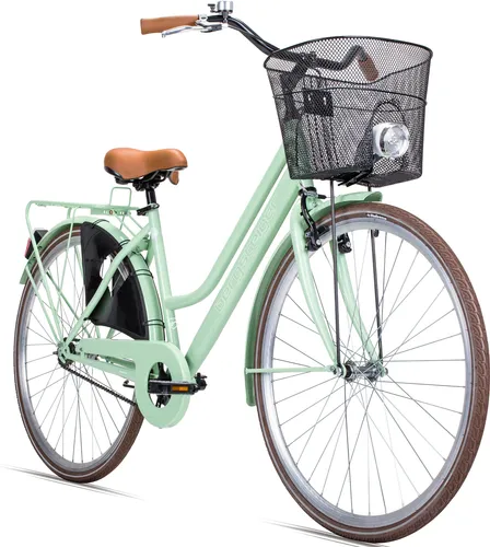 Bergsteiger Amsterdam 26 Zoll Damenfahrrad - Citybike für Frauen ab 140 cm, mit praktischem Korb und sicherer Rücktrittbremse, ideal für Stadtfahrten und tägliche Erledigungen.