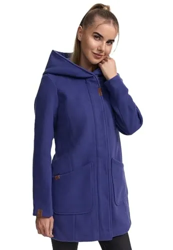 MARIKOO Damen Wintermantel B819 - Trenchcoat für kalte Tage - Funktionsjacke mit großer Kapuze und edler Glanz-Optik, perfekt für die kalte Jahreszeit. Hoher Tragekomfort und praktische Taschen machen diesen Mantel zum idealen Begleiter.