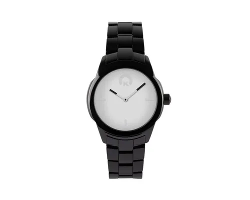KRAFTWORXS Quarzuhr FML 1GB - Elegante Damen-Armbanduhr aus schwarzer Keramik mit hochwertigem Quarzwerk, wasserdicht bis 50 m und stilvollem Nordic-Chic Design.