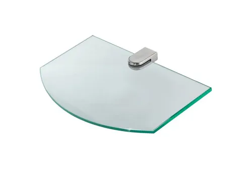 bonsport Badregal Glas Regal, Glasregal klar halbrund 25.4 x 14 x 0.6 cm