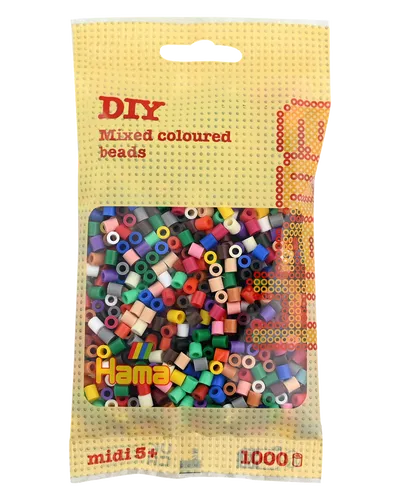 Midi Bügelperlen - Mischung 01-12, 17, 18, 20, 21, 26-31 207-67 Ø 5 mm Hama 1000