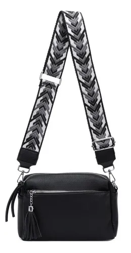 ITALYSHOP24 Schultertasche Damen Umhängetasche Brusttasche Cross Over Body Bag Handy Clutch (Spar-Set Clutch-Tasche mit einem breitem Muster Stoffgurt/Umhängeband, Leder Optik), viele Fächer, Freizeit Damentasche Reise Leder Optik Kosmetiktasche