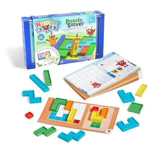 Learning Resources Numberblocks Puzzle Solver, Spielzeug für 3-jährige Jungen und Mädchen, 50 Puzzles mit 4 Schwierigkeitsstufen, Reisespiele