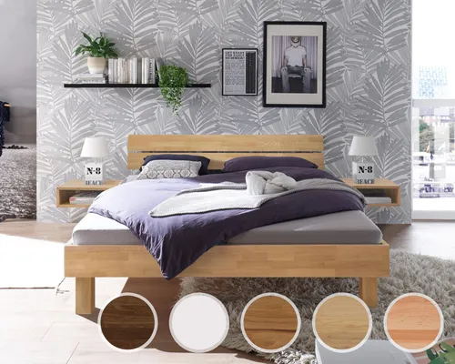 Hasena Trento 16 Prato Massivholzbett in weiß von Hasena