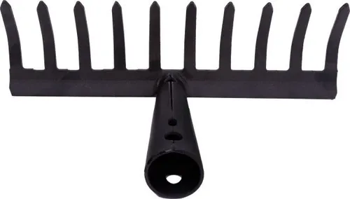 TrendLine Gartenrechen 10 Zinken, schwarz, Laubrechen