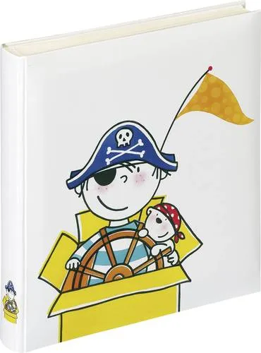 Walther+ Design FA-268-1 Fotoalbum - Sonstige Kategorie: Hochwertiges Kinderalbum im Piratendesign mit 50 weißen Seiten, ideal für die kreative Archivierung von Erinnerungen.