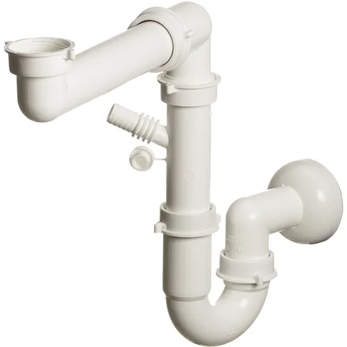 Solido Raumspar Siphon DN40x6/4 + DN50, Kunststoff, universell verwendbar, weiß