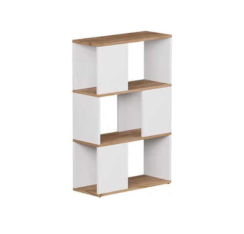 Vicco Raumteiler Eneos, Weiß/Goldkraft Eiche, 60 x 94 cm - Raumteiler-Regale, vielseitig einsetzbar als Bücherregal oder Standregal, ideal zur stilvollen Raumtrennung und Organisation in jedem Wohnbereich.