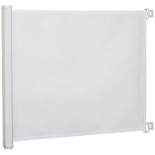 PawHut Ausziehbares Hunde Türschutzgitter PVC 115 x 82,5 cm Weiß