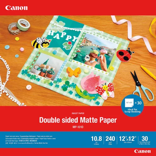 CANON 4076C007 - Doppelseitiges Mattes Papier 304,8 x 304,8 mm - Druckerpapiere für kreative Bastelprojekte - ideal für Origami, Kalender und Dekorationen mit besonders hellem, lebendigem Druck.