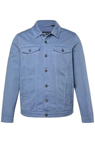 Men Plus Herren Übergrößen Jeansjacke in Colordenim, L-8XL, denimblau - Bequeme Jeansjacke mit Spezialschnitt bis 8 XL, aus hochwertigem Stretchdenim für optimalen Tragekomfort. Ideal für lässige Looks mit praktischen Brusttaschen.