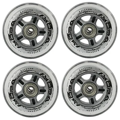 Inliner Rollen, für Freizeit-Skating PU 84mm/82A 4 St. + Lager ABEC7 CHROME 8 St. Nils