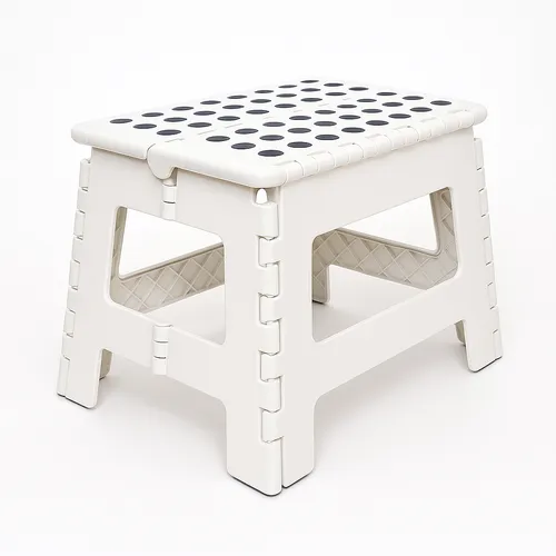 Klapphocker WEIß Tritt Hocker FALTBAR Griff max 100kg Tritthocker Hocker