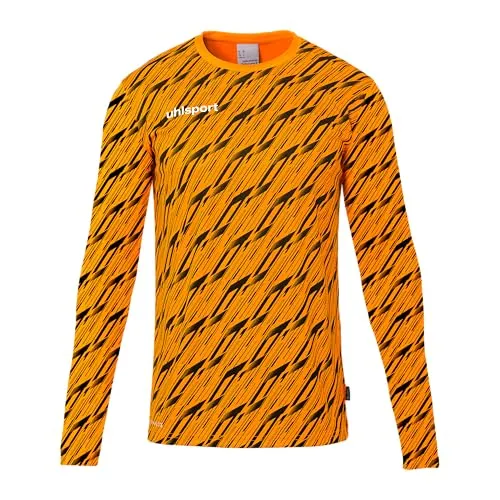 uhlsport Herren Progressive Torwart Shirt Trikot, Fluo Orange/Schwarz, XXL EU - Trikots – Atmungsaktives Torwart-Trikot aus 100% recyceltem Polyester mit gepolstertem Ellbogenbereich für optimalen Schutz und nachhaltigem Design.
