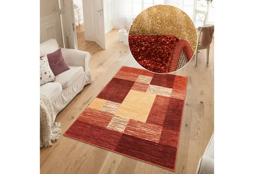 my home Teppich Melvin, rechteckig, Kurzflor mit Karo-Muster - Flachgewebe-Teppich, strapazierfähig und schmutzunempfindlich, ideal für modernes Wohnen und sorgt für warme Füße auf Laminat oder Fliesen.