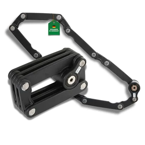 CONTEC Fahrrad-Faltschloss Brick Lock, Schwarz, Stahl, Hohe Sicherheit, 780mm, Mit 2 Schlüsseln, Faltmaß 45x60x110mm, Fahrradschloss, Kettenschloss, Bike Lock
