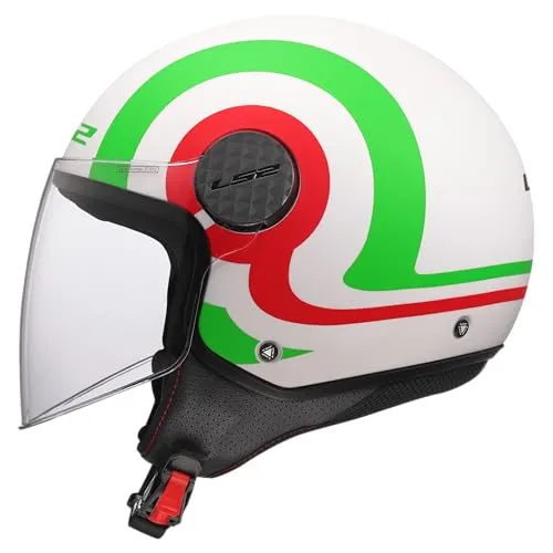 LS2, Jet-Motorradhelm SPHERE LUX II URBY White Green Red, L in grün von LS2