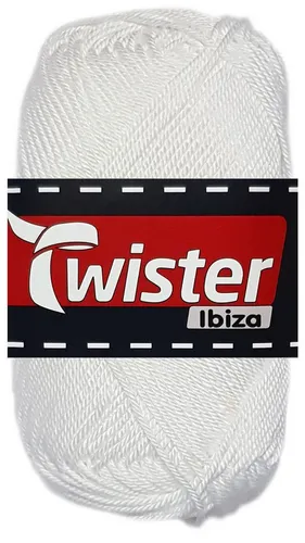 Kurtenbach 50 Gramm Twister Ibiza aus 100 % Baumwolle 10 Weiss Bastelgarn