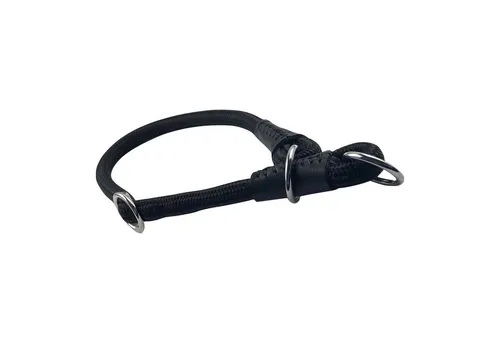 MediMuc Hunde-Halsband Soft Cord - Hundehalsband mit Zugbegrenzung, Endkappen aus Leder