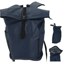 Falt Rucksack Minor 30l dunkelgrün 40x57x15cm Polyester Water Resitant Rubber Finish Reißverschlusstaschen Eingriffstaschen wasserabweisend Rolltop - dunkelgrün
