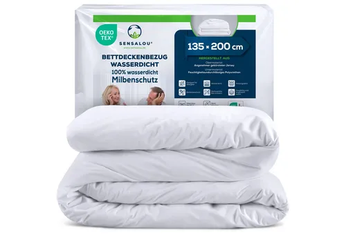 Sensalou Bettbezug Inkontinenz wasserdicht 135x200 cm - Bettdeckenbezug für Inkontinenz, 100% wasserdicht und ideal für hygienische Bettwäschepflege, Maße: 135x200 cm, mit praktischen Reißverschluss.