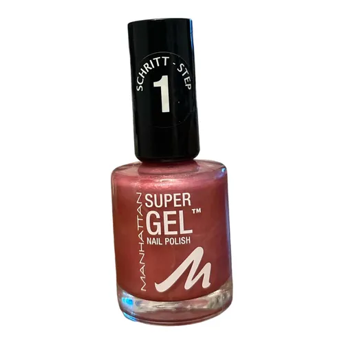 Manhattan Super Gel Nagellack - Pretty Rose 285 - Gellack in dunklem Rosé mit bis zu 14 Tagen Halt, einfach aufzutragen ohne UV Licht. Perfekt für atemberaubende Nägel im Handumdrehen!