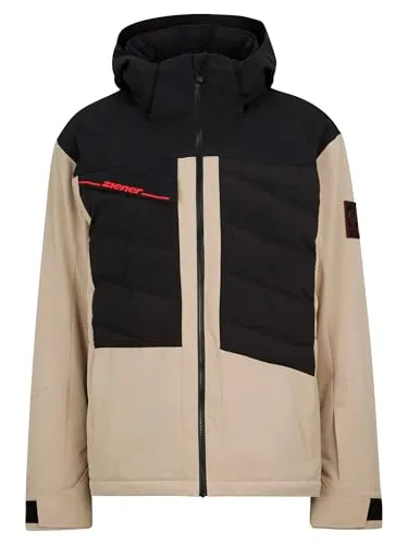 Ziener Herren Tidal-Z Jacke 3XL - Beige - Funktionelle Skijacke für Herren mit abnehmbarer Kapuze, recycelter Wattierung und AQUASHIELD Membran für optimalen Wetterschutz.