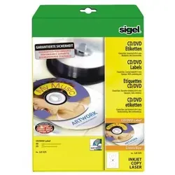 CD-/DVD-Etiketten Inkjet/Laser Kopier 117mm VE=50 Stück (25 Blatt) weiß