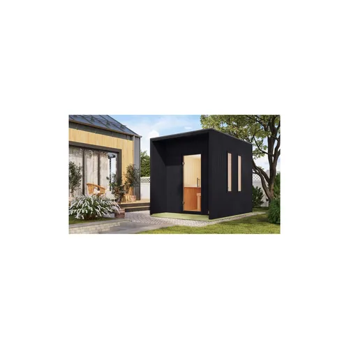 Chillroi Karibu Saunahaus Lejana 73 mm mit Saunaofen 9 kW (schwarz)