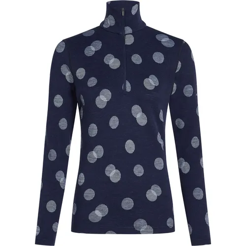 Icebreaker Damen 260 Vertex Falling Flakes Half Zip Longsleeve (Größe XS, blau)