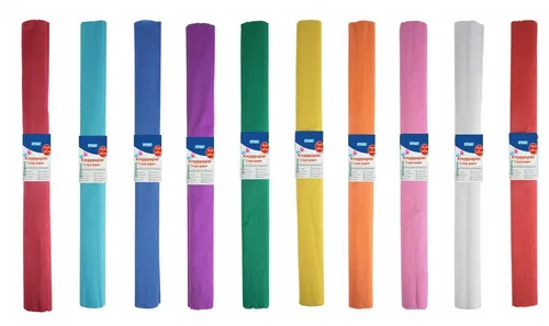 Stylex Schreibwaren Bastelband 10 Rollen Krepppapier Bastel Deko Krepp 50x250cm 10 Farben
