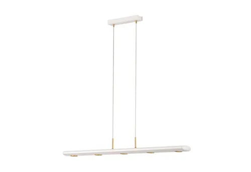 EGLO 39371 CANELAS LED Pendelleuchte - Deckenleuchte mit 5 dimmbaren LED-Modulen, warmweißes Licht und elegantes Design in Gold und Weiß, ideal für gemütliche Wohnräume.